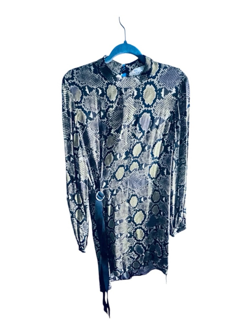ZARA Y2K Snakeskin Print High Low Mini Dress Tunic Size Medium
